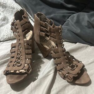 Vince Camuto cagey peep toe pumps.